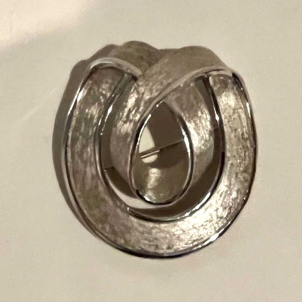 Vintage Silver Tone Swirlng Design Metal Brooch / Pin Jewelry by Trifari